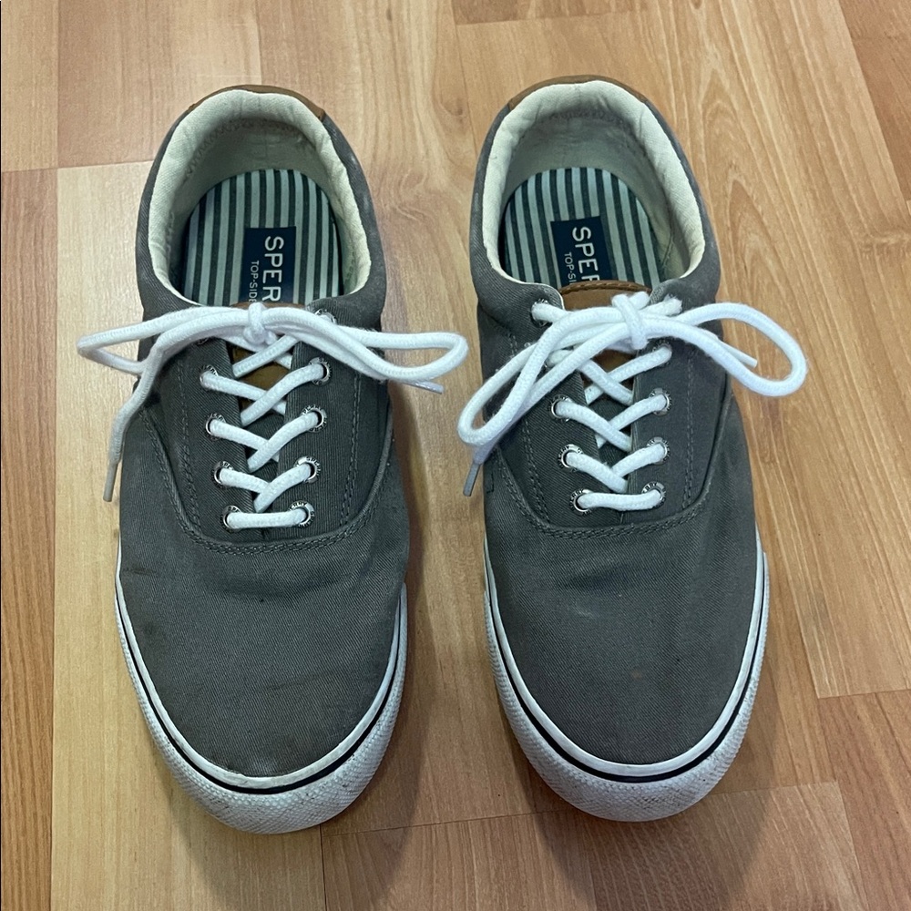 Sperry Men's Charcoal Canvas Sneakers 10